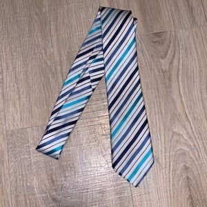 Office Tie White with blue stripes Formal Summer Spring